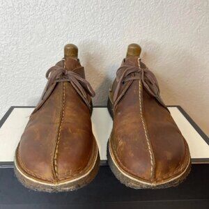 Clarks Originals Desert Trek Chukka Boots Brown Leather Crepe Sole Men's 9.5 US
